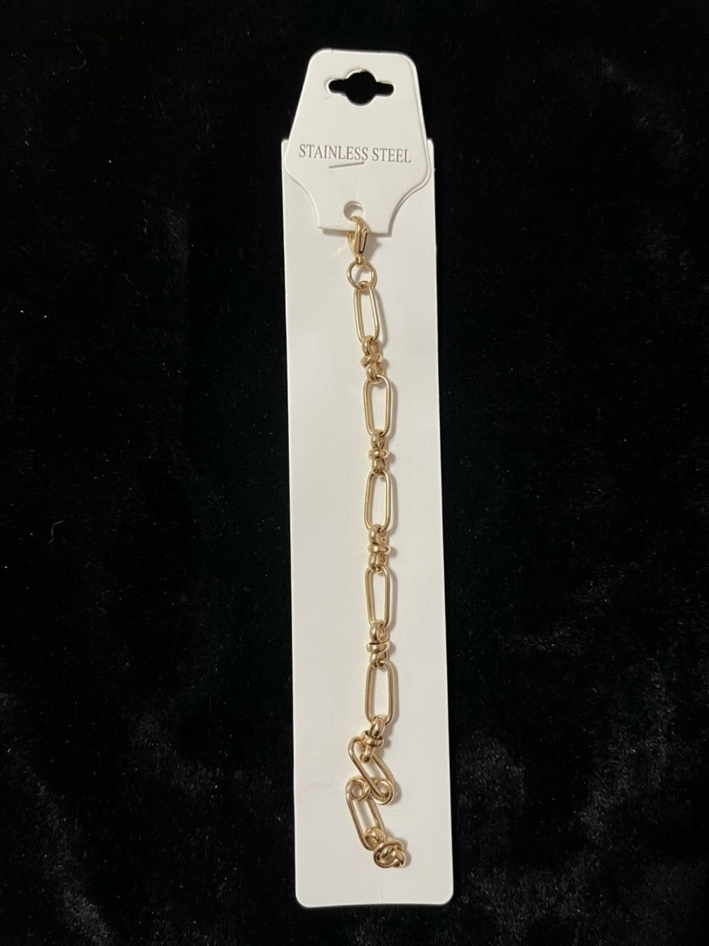Gold Stainless Steel Link Bracelet - Women